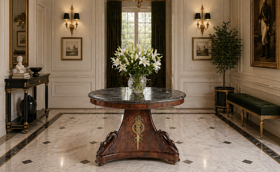 Neoclassical pedestal table 19th century