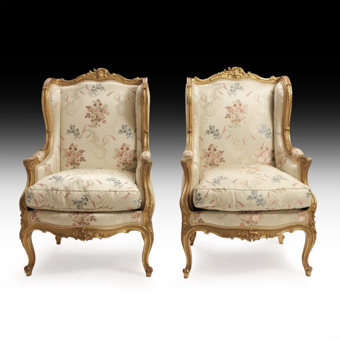 Pair Gilded Wing Chairs - Image 13