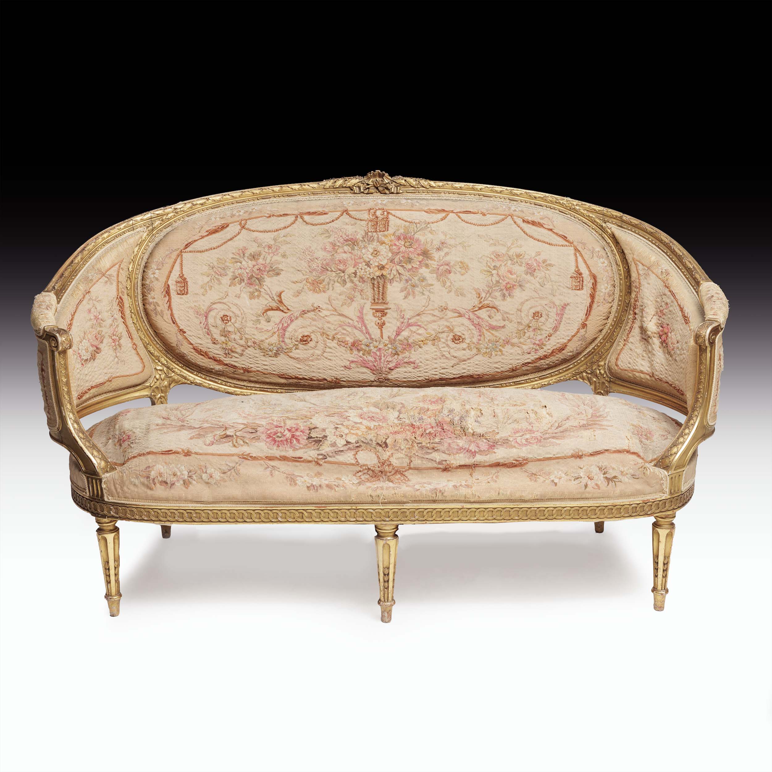 french gilded salon settee 1