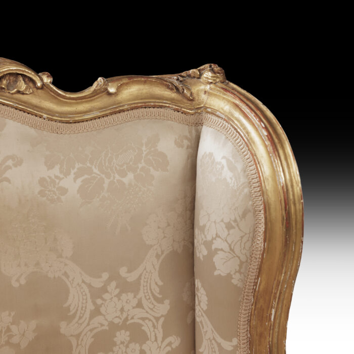 Pair French Louis XV Wing Chairs - Image 7