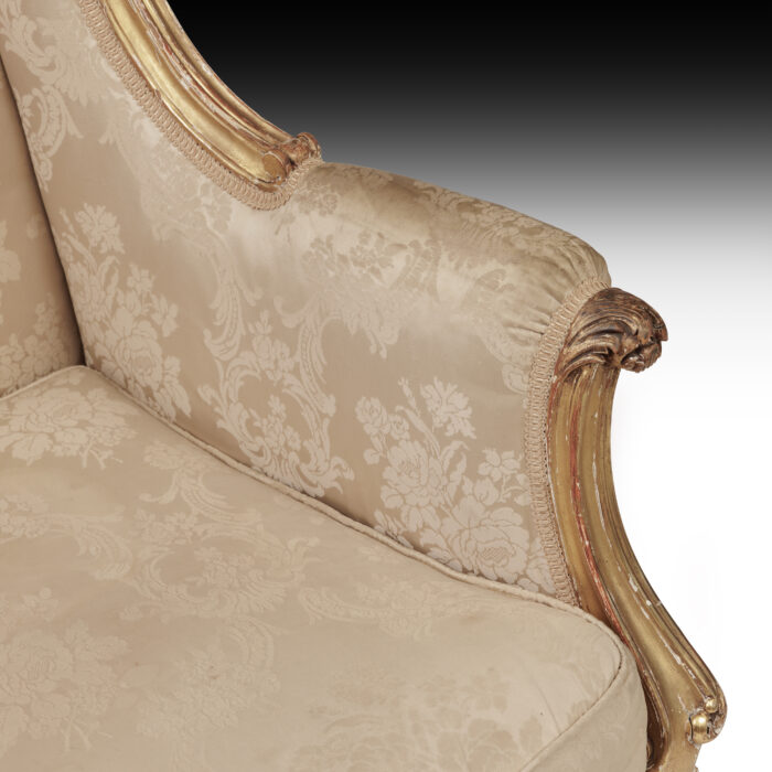 Pair French Louis XV Wing Chairs - Image 5