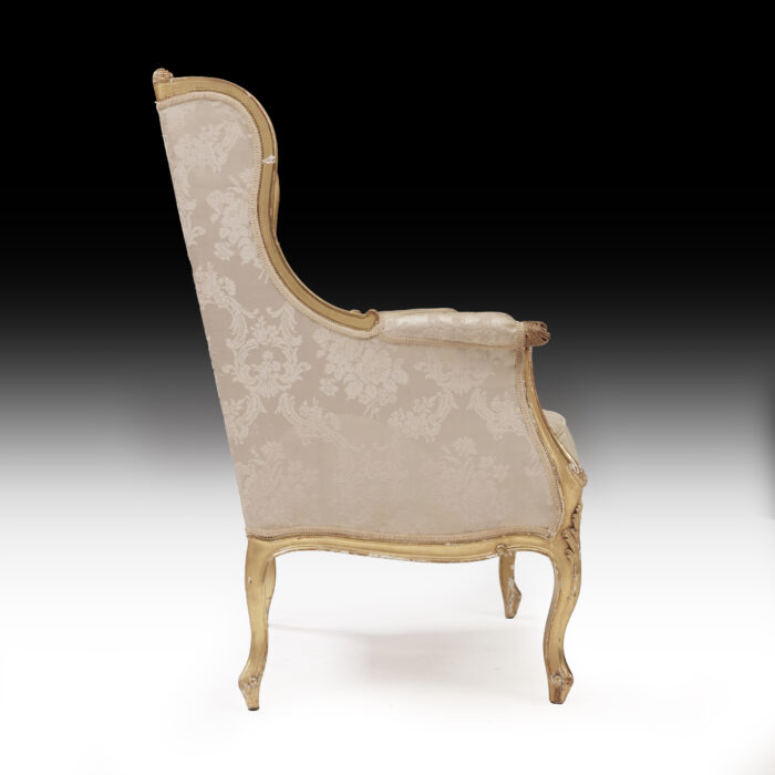 Pair French Louis XV Wing Chairs - Image 2