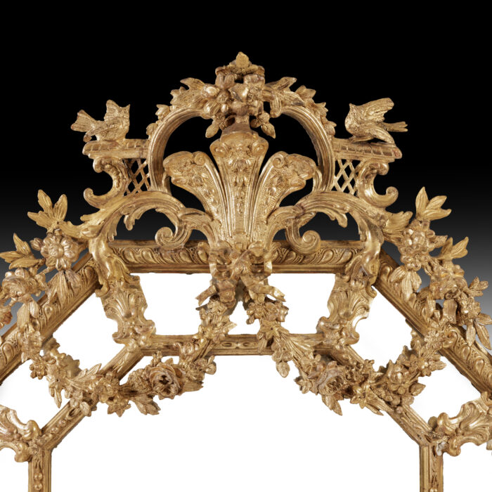 Large French Antique Cushion Mirror - Image 3