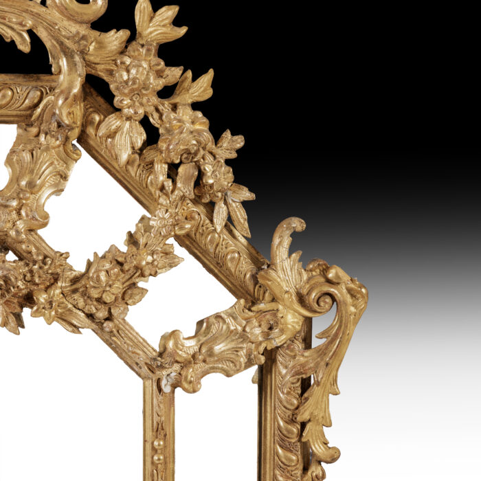 Large French Antique Cushion Mirror - Image 7