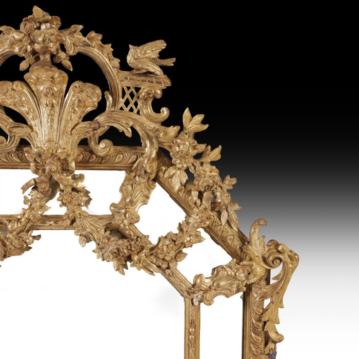 Large French Antique Cushion Mirror - Image 6