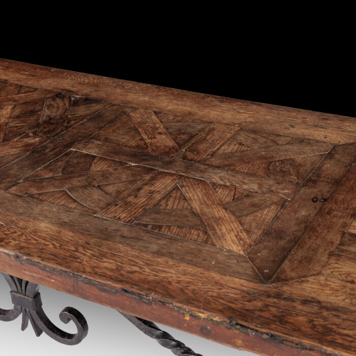 Exceptional Oak Parquetry Dining Table - Image 3