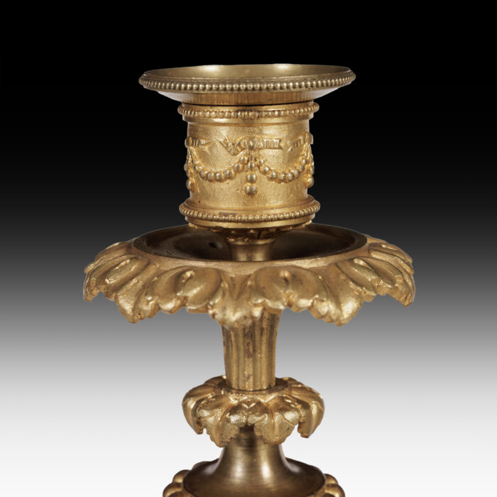 Pair Large Antique Candelabra Later Lamped - Image 6