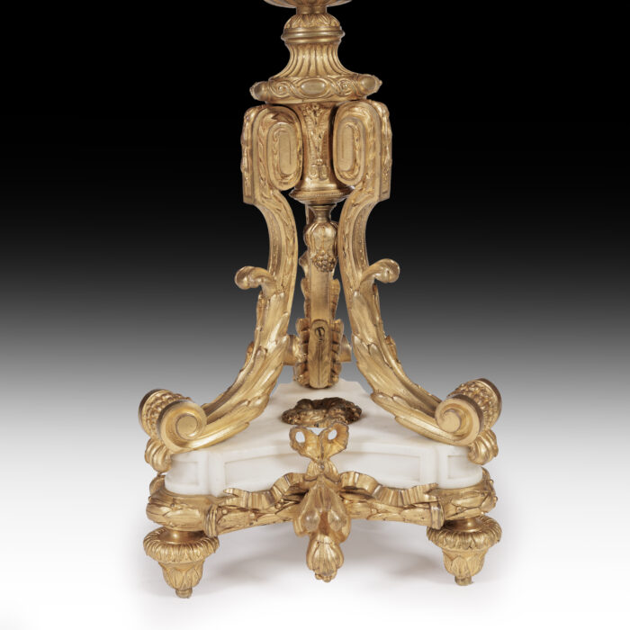 Pair Large Antique Candelabra Later Lamped - Image 2