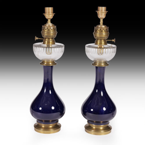 Pair Large Antique Lamp Bases