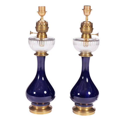 Pair Large Antique Lamp Bases