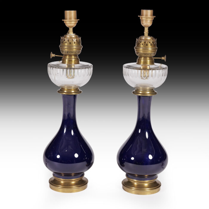 Pair Large Antique Lamp Bases