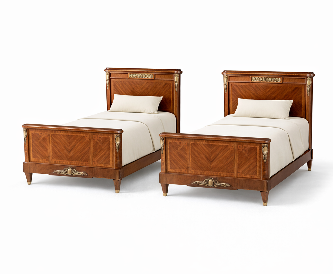 Pair Antique King-Single Beds 135 Pair french antique beds 2