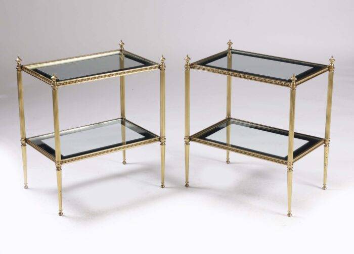 Pair Vintage Brass Coffee Tables