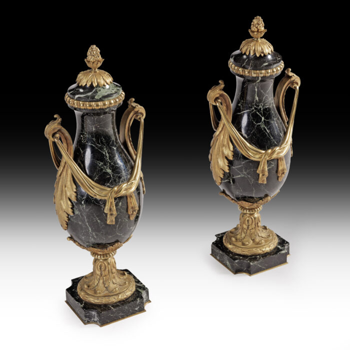 Pair Art Deco Marble Urns - Image 6