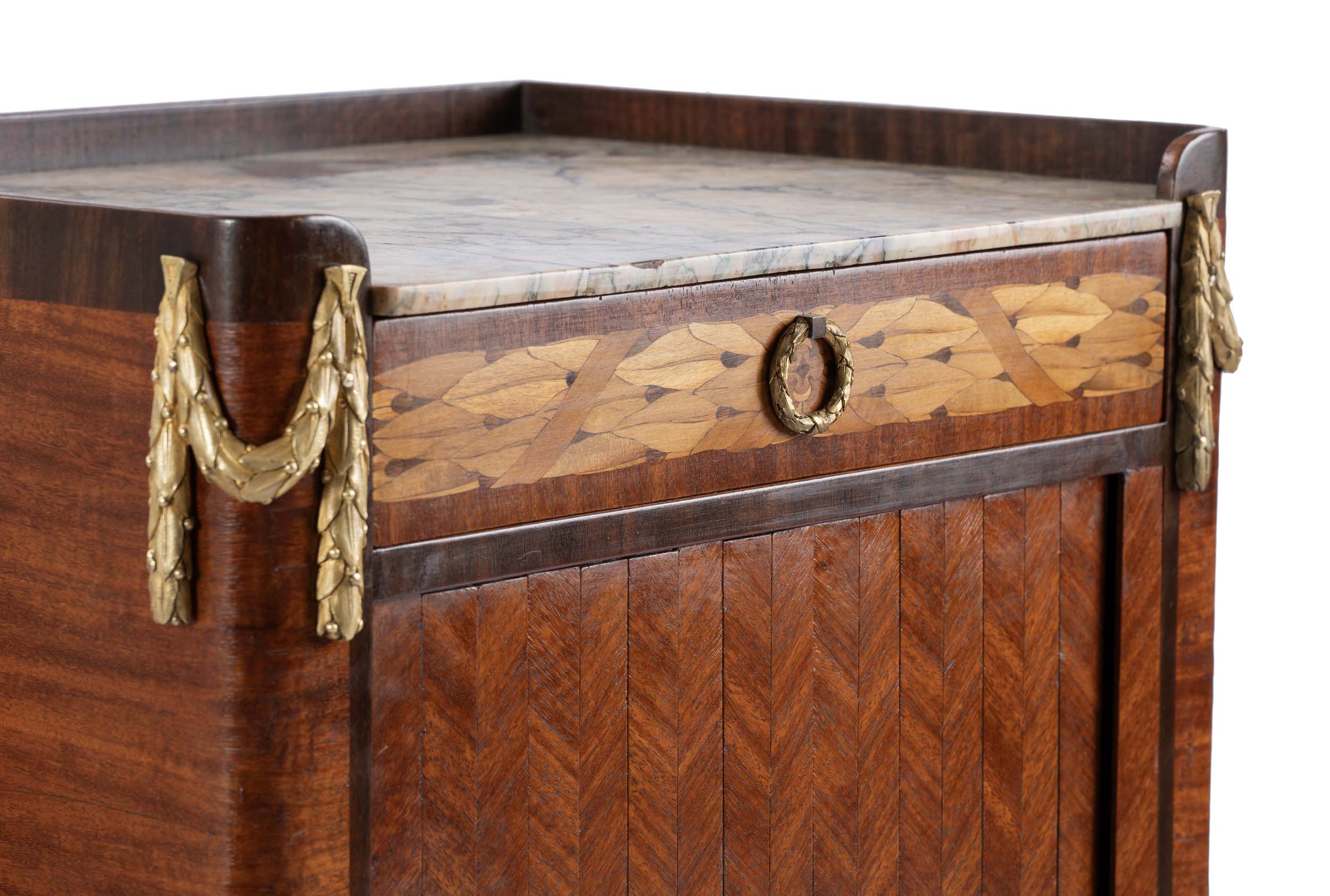 Pair 19th Century French Marquetry Bedsides 10 Pair 19th Century French Marquetry Bedsides - Image 6