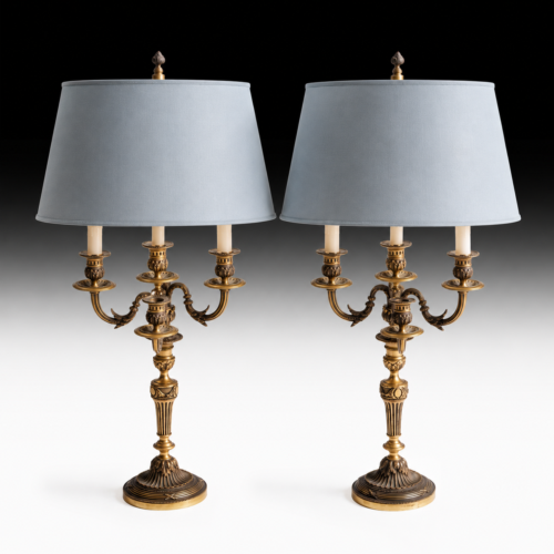 Pair Large Antique Lamps