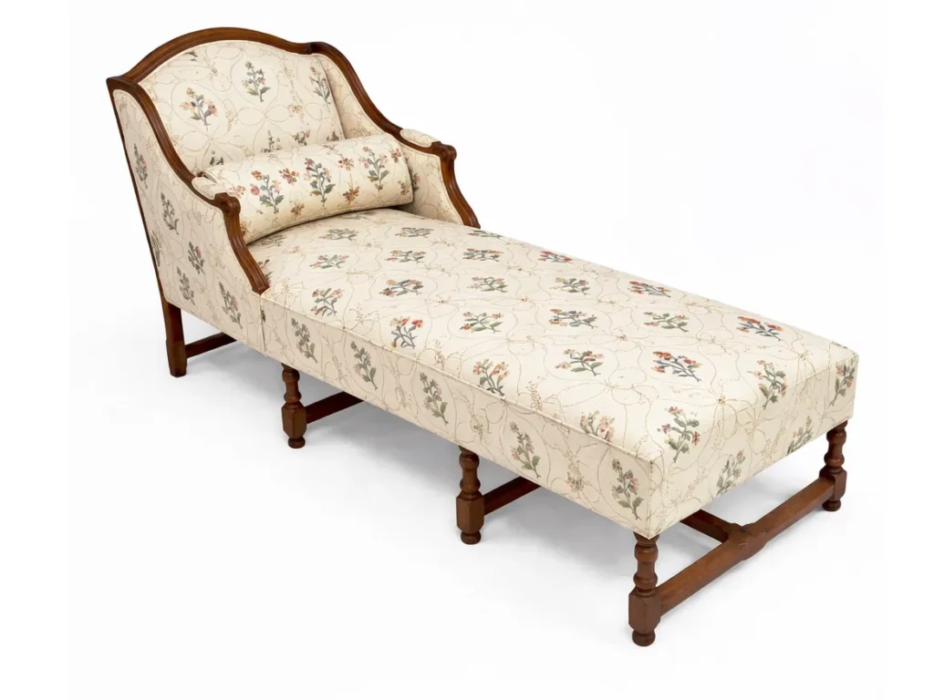 Decorating with Antique Furniture: Seeing the Potential in Period Pieces 24 18th century French provincial chaise long reimagined in linen embroideries