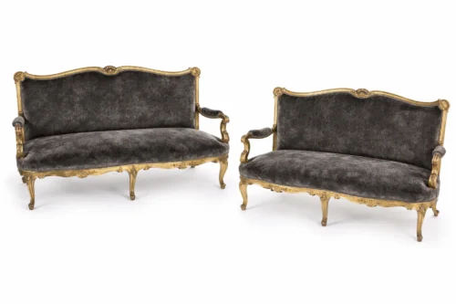 pair sofas gilded antique