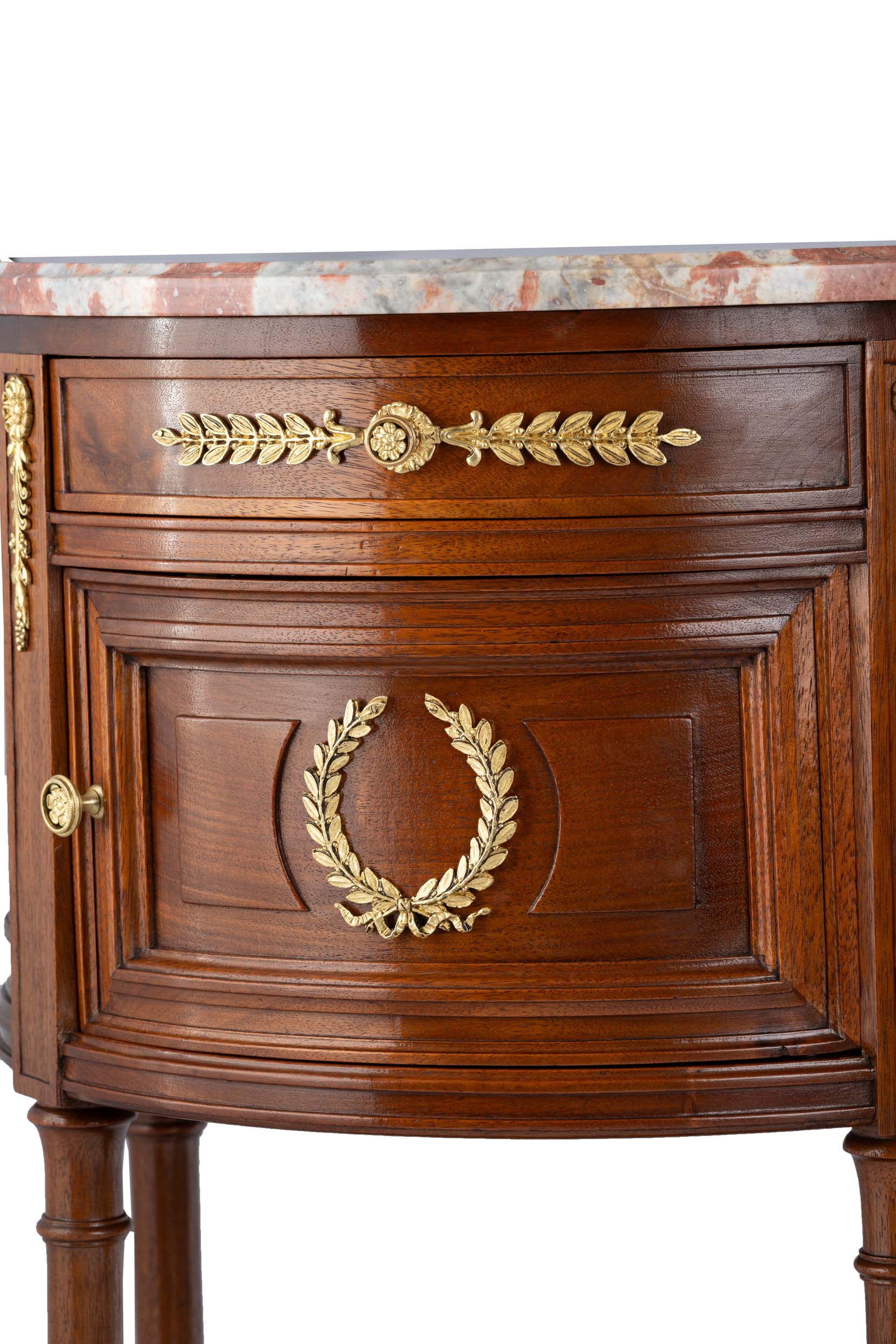 Pair of Antique Louis XVI Marble Top Bedside Tables 10 Pair of Antique Louis XVI Marble Top Bedside Tables - Image 6