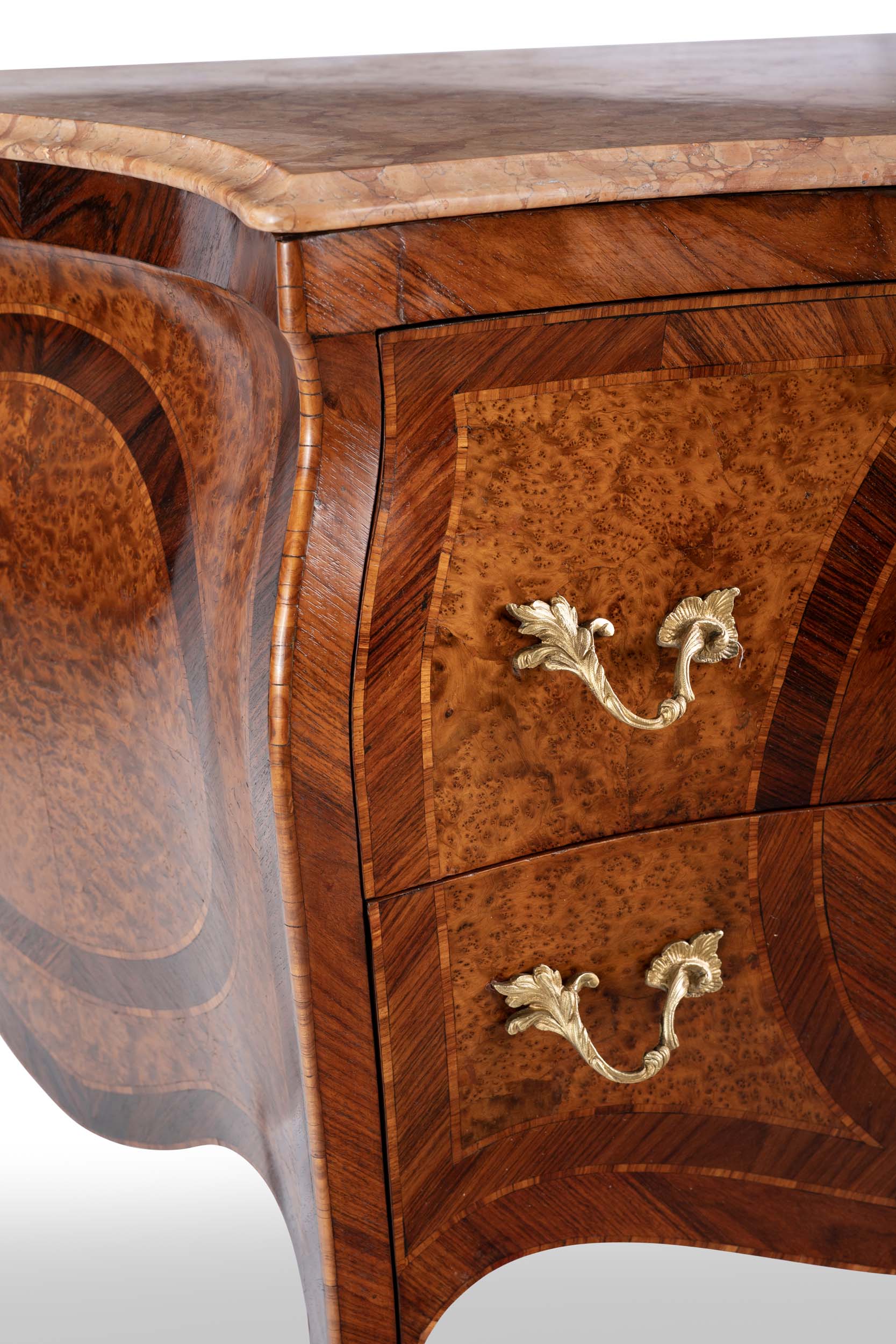 Pair of Marble Top Bombe Commodes - 19th Century 6 Pair Marble Top Bombe Commodes 2