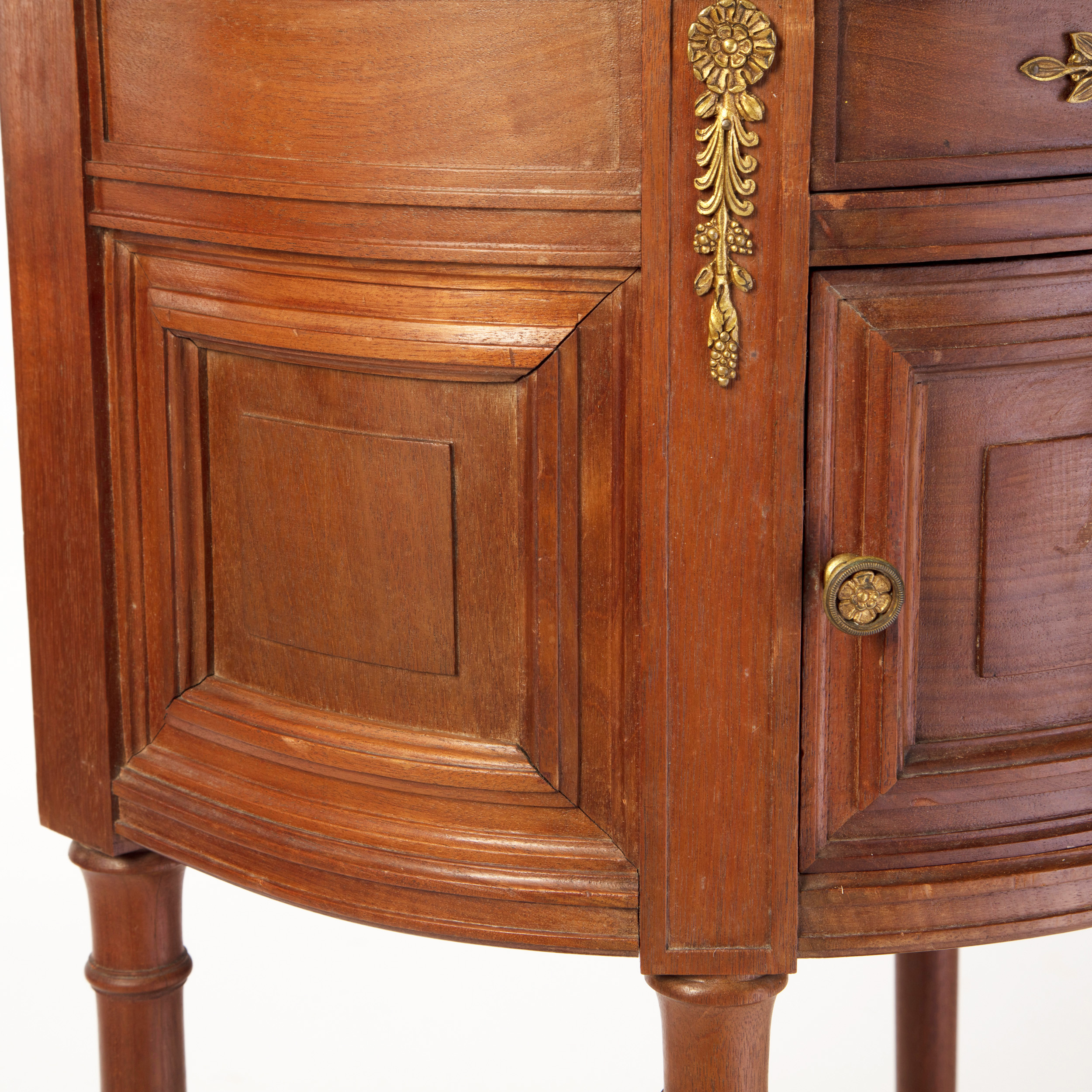 Pair of Antique Louis XVI Marble Top Bedside Tables 8 Pair of Antique Louis XVI Marble Top Bedside Tables - Image 4