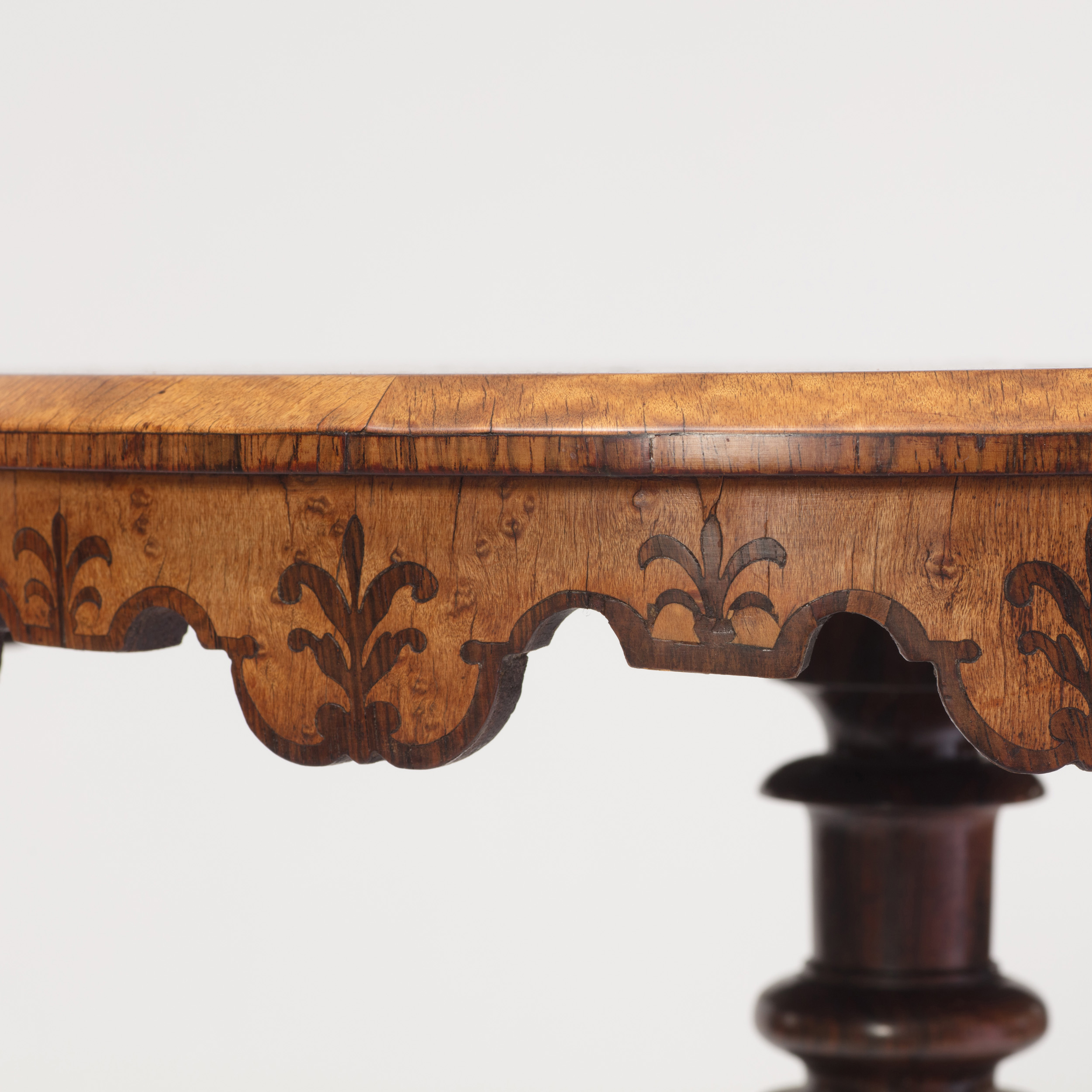 19th Century English Marquetry Pedestal Table 8 19th Century English Marquetry Pedestal Table - Image 4