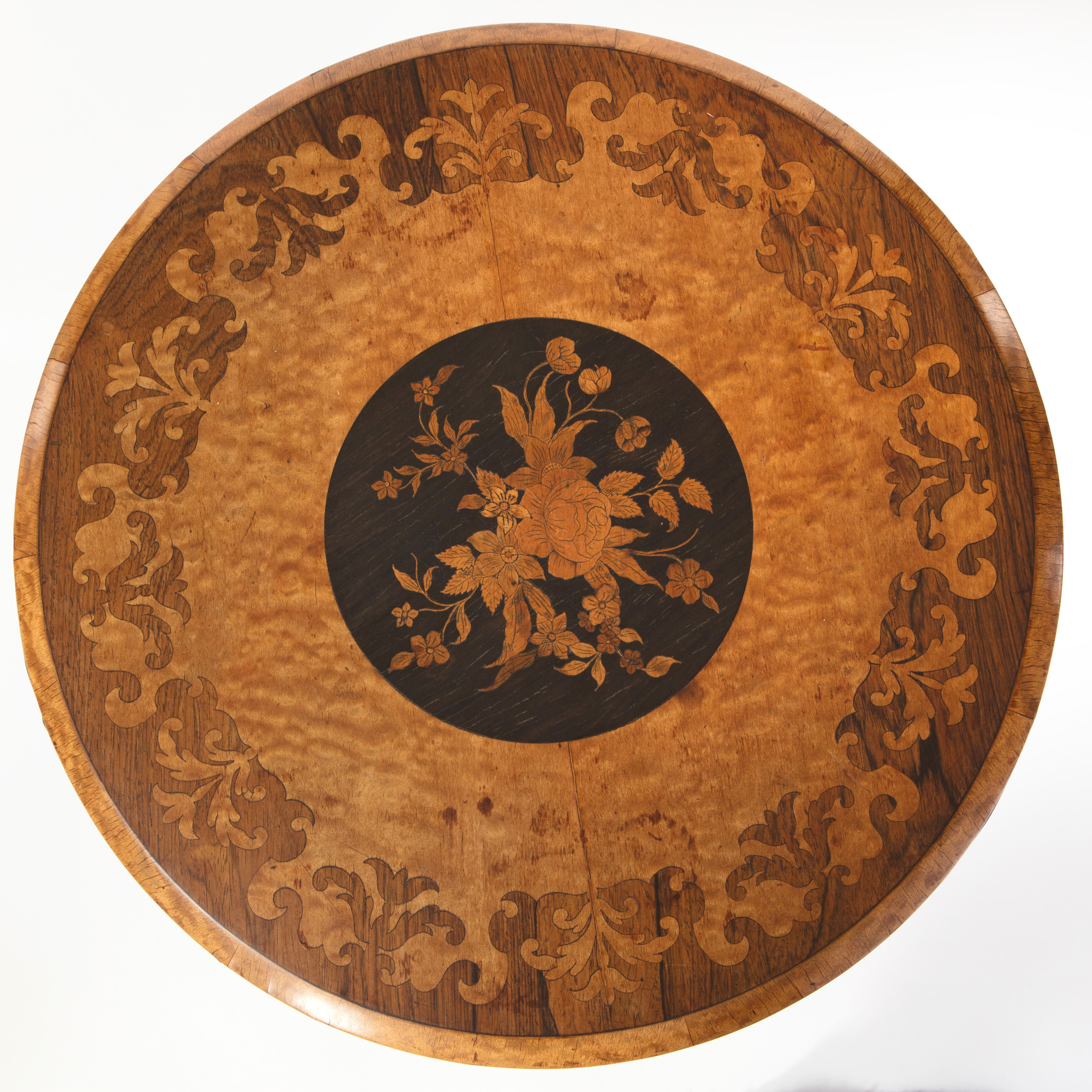 19th Century English Marquetry Pedestal Table 10 19th Century English Marquetry Pedestal Table - Image 6