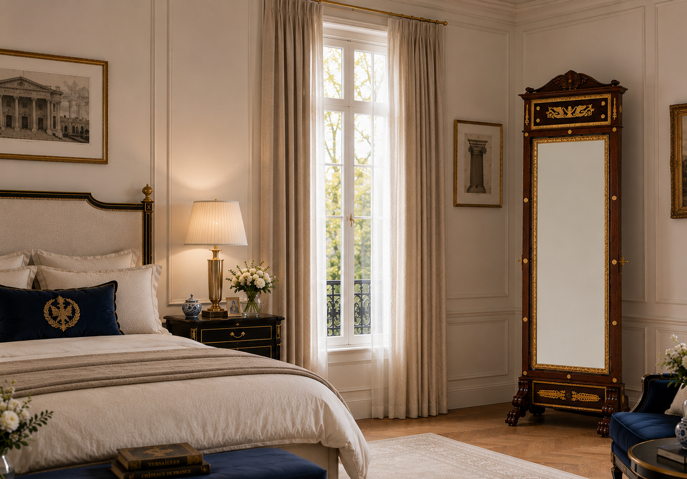 French Empire Cheval Mirror - A Parisian Dressing Mirror 8 french-antique-dressing-mirror-Wallrocks