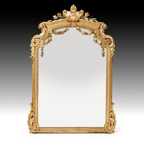 Fine French gilded over-mantle mirror