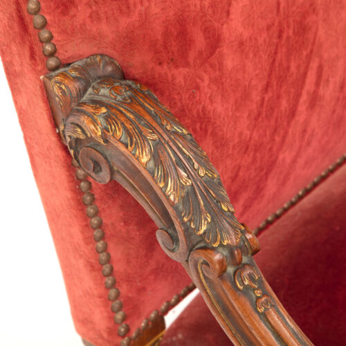 pair large antique library chairs 4