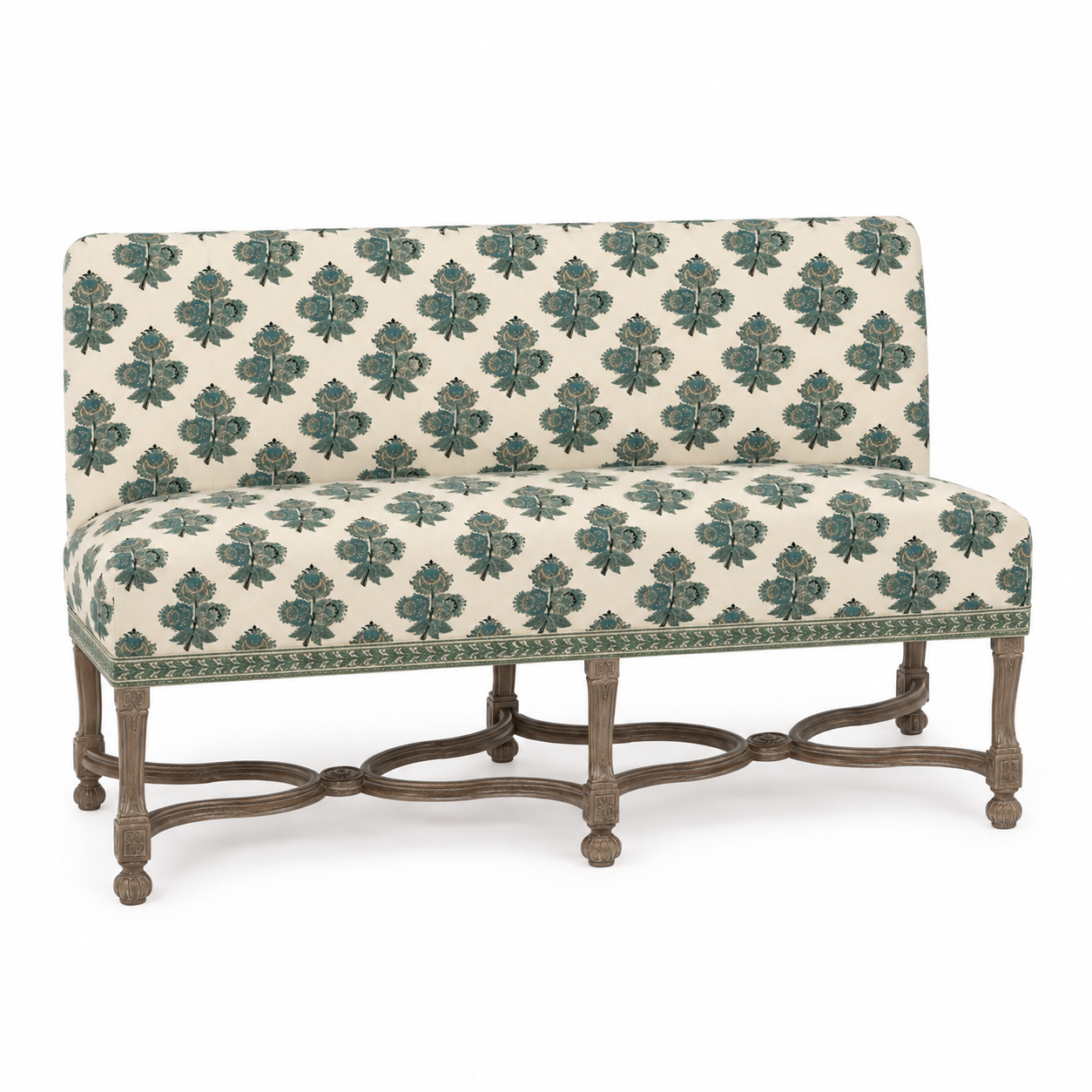 Upholstered antique bench seat