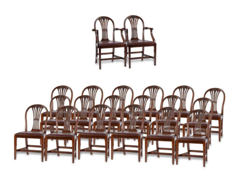 Large harlequin set english mahogany dining chairs