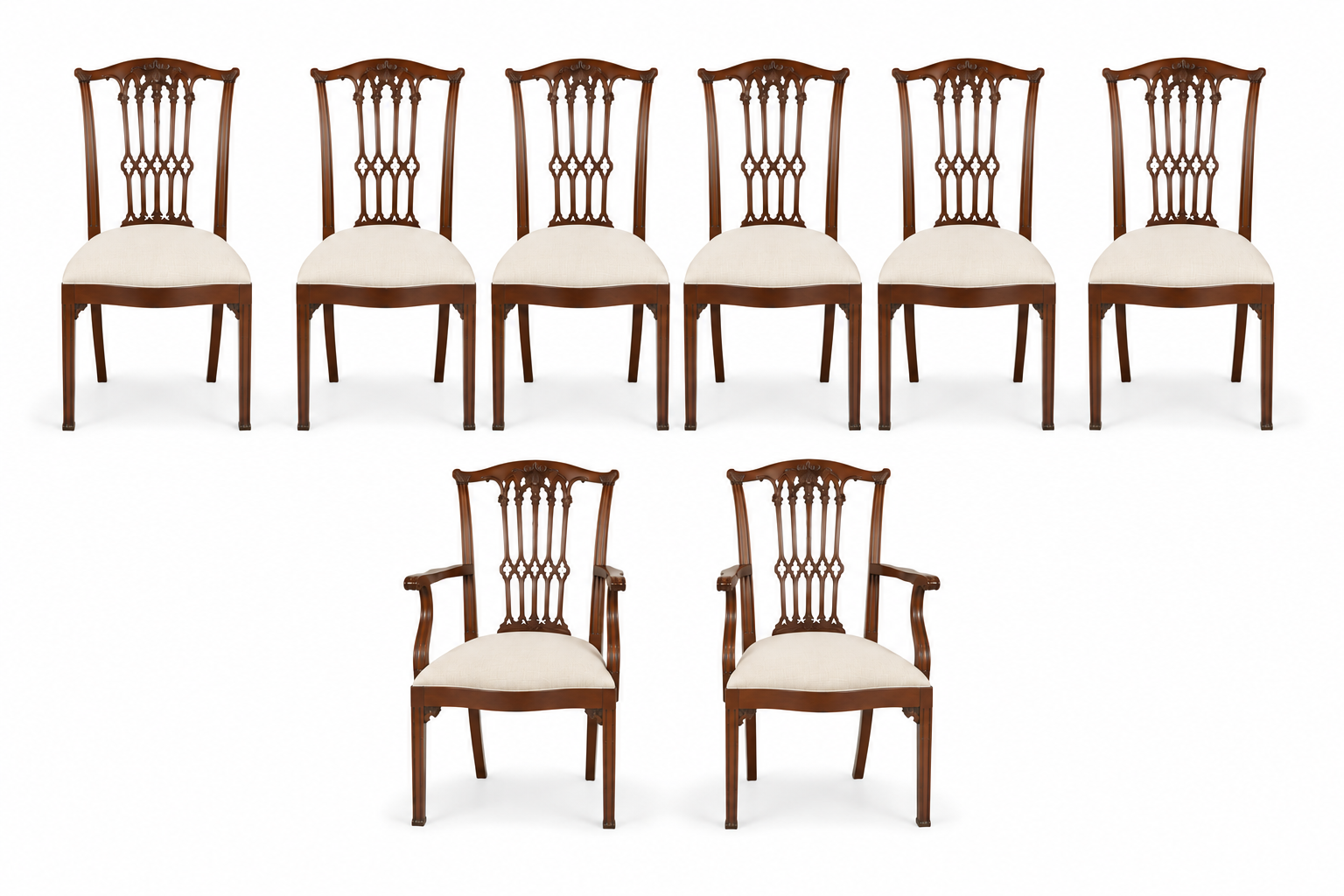Set 8 19th Century Antique Dining Chairs in the Georgian Manner 9 set 8 19th century Georgian Revival antique dining chairs shield-back