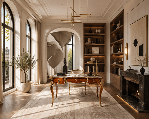Styling 19th Century Antiques - A Question of Context: Eight Antiques, Many Rooms 30 19th century bureau plat in modern interior