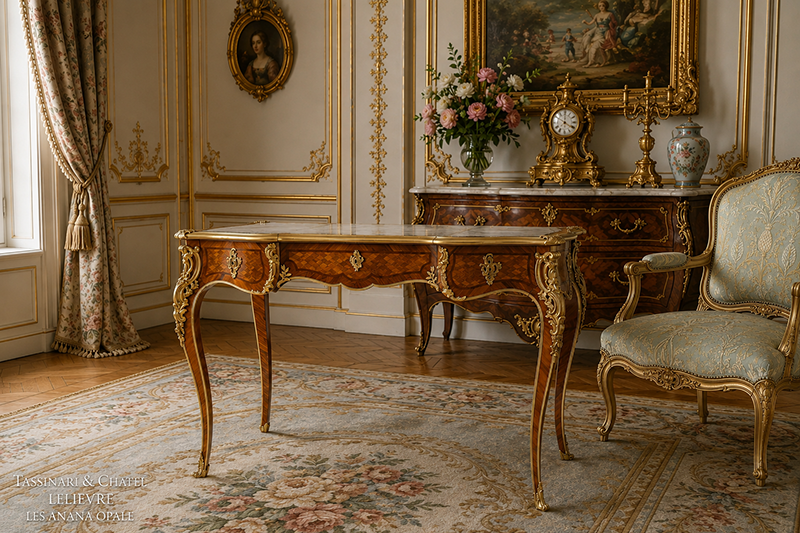 Styling 19th Century Antiques - A Question of Context: Seven Antiques, Many Rooms 36 louis xv bureau plat