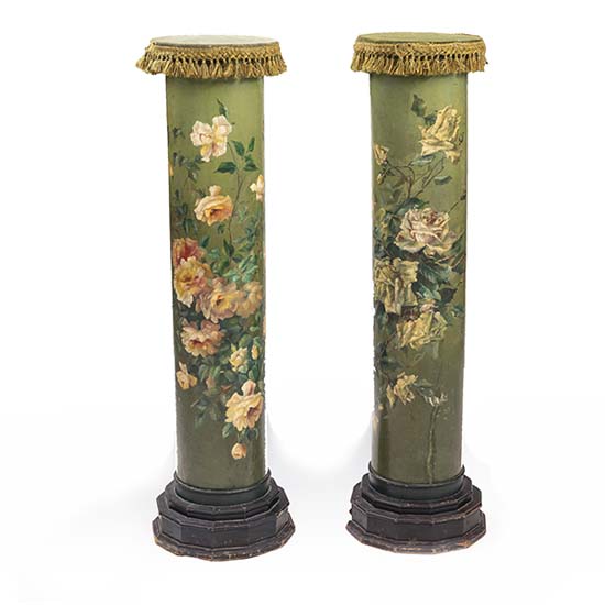 Styling 19th Century Antiques - A Question of Context: Eight Antiques, Many Rooms 41 pair hand-painted antique plinths