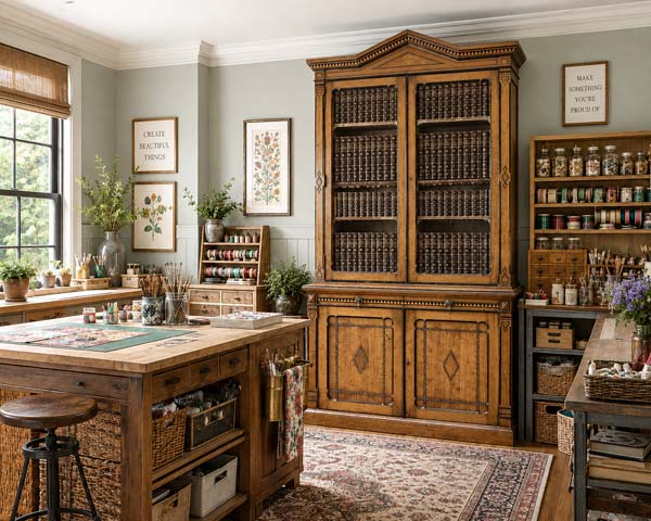 Styling 19th Century Antiques - A Question of Context: Eight Antiques, Many Rooms 35 styling Arts and Crafts bookcase in interiors